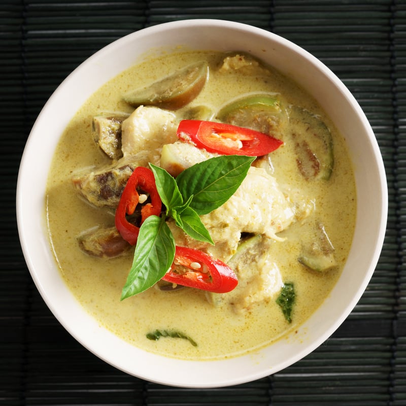 green curry chicken,thai food